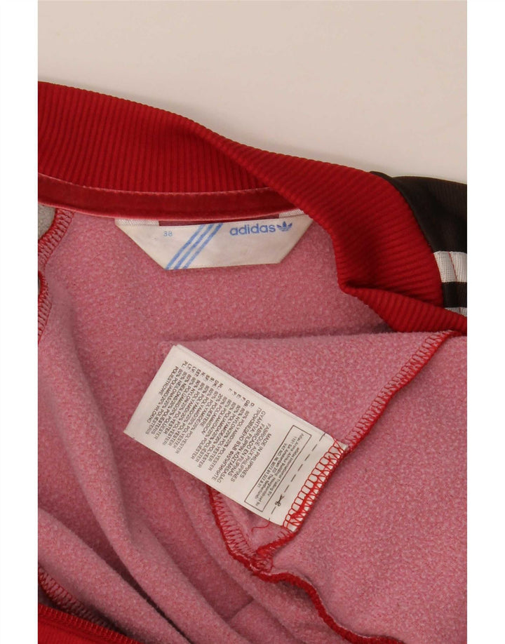 Adidas Veste de survêtement pour femme IT 38 XS Rouge Colourblock Polyamide