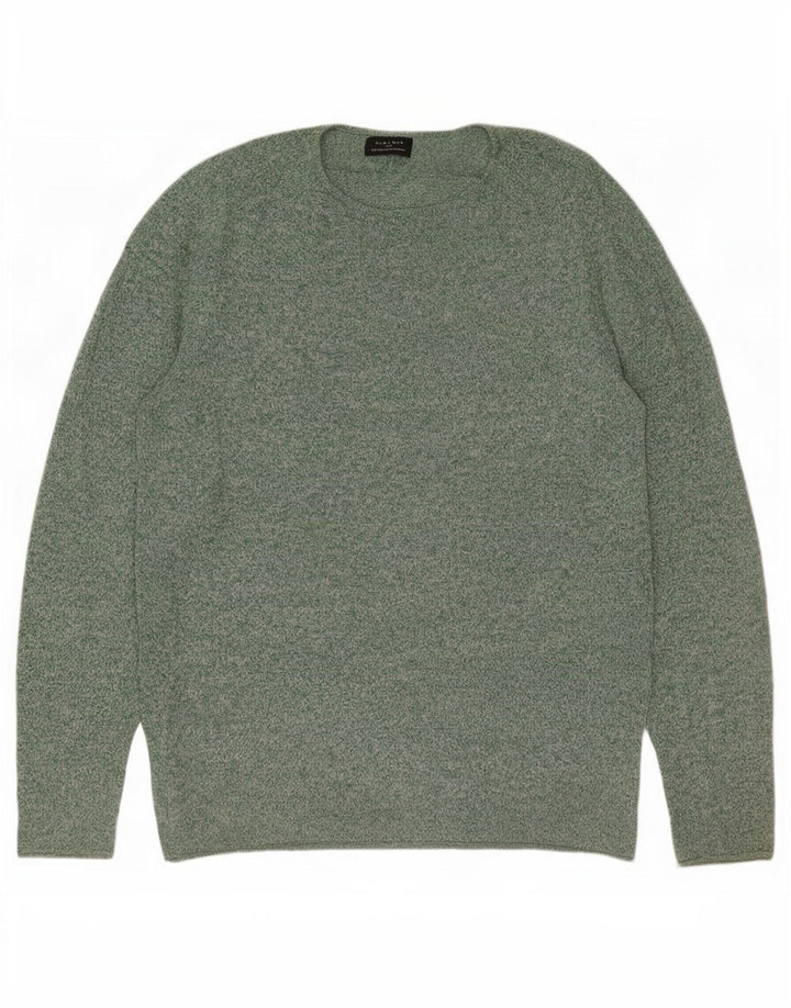 Zara Pull col bateau pour homme, grand, vert moucheté