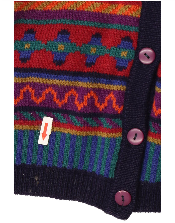 Tulchan Womens Cardigan Sweater UK 14 Moyenne Laine Géométrique Multicolore
