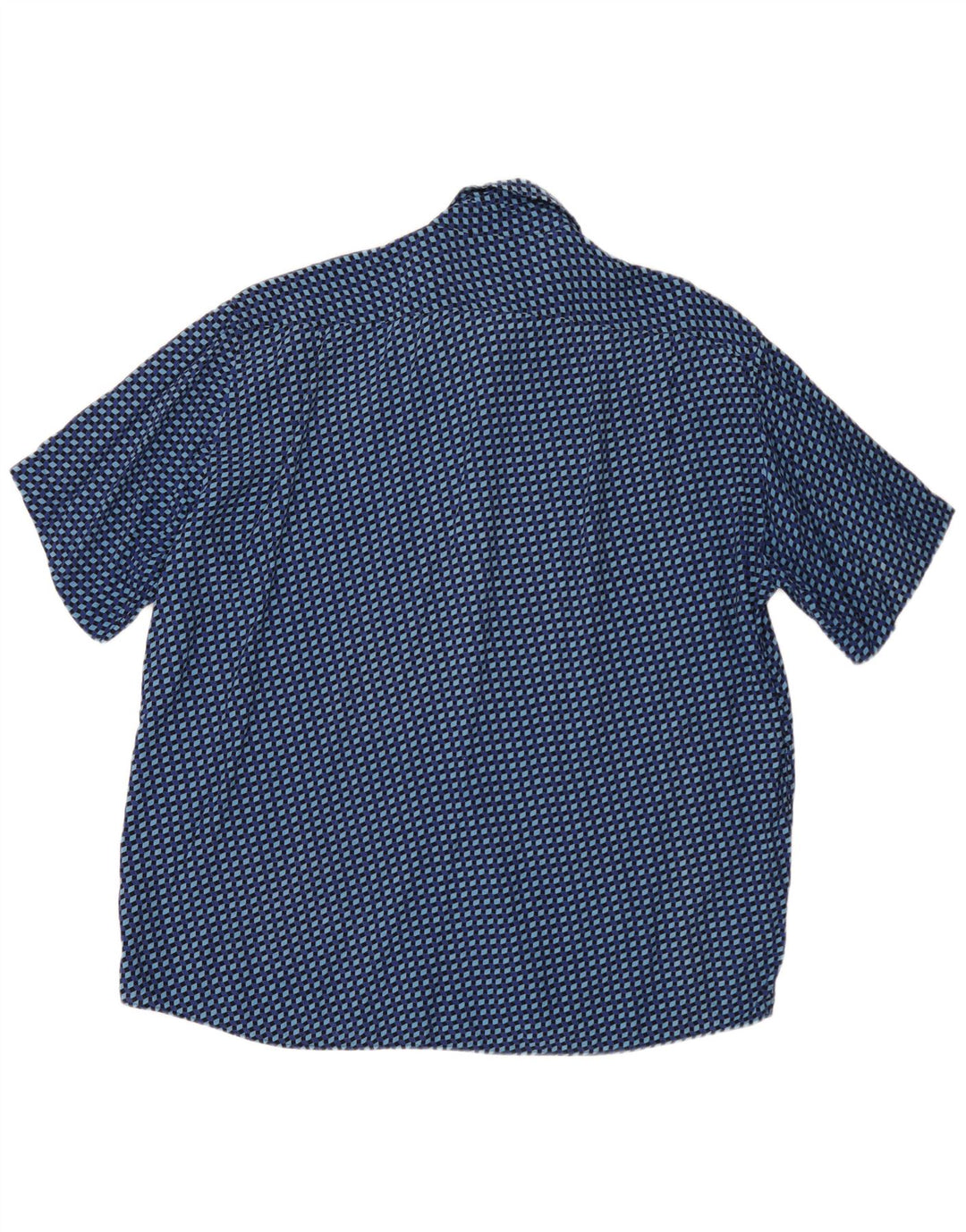 Chemise à manches courtes Vintage pour hommes 2XL bleu géométrique