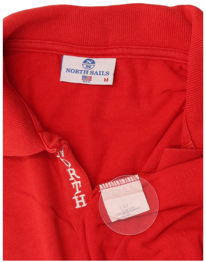 North Sails Polo à Manches Longues Homme Rouge Moyen Coton