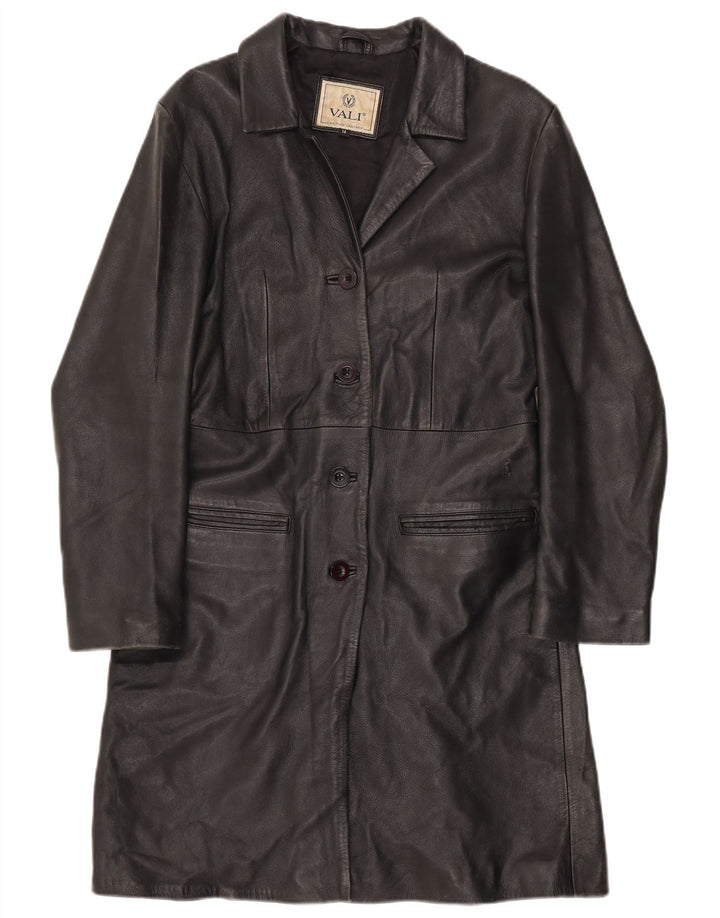 Manteau en cuir femme vintage UK 12 Cuir noir moyen