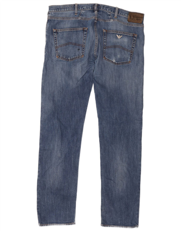 Armani Homme J45 Regular Jean Droit W38 L34 Bleu Coton