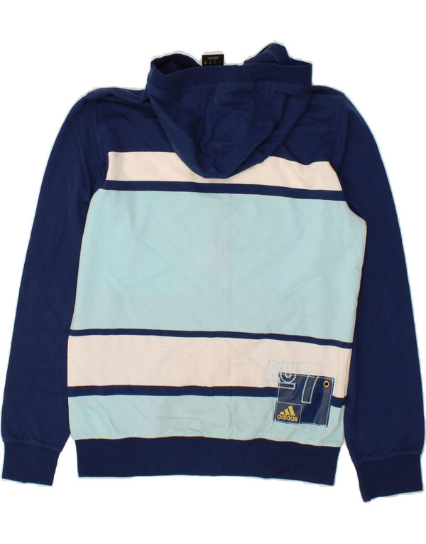 ADIDAS Pull à capuche zippé pour homme Petit coton colorblock bleu marine