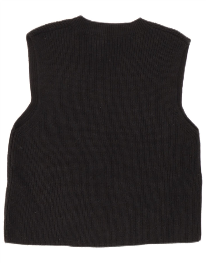 Zara Womens Vest Débardeur UK 14 Moyen Noir