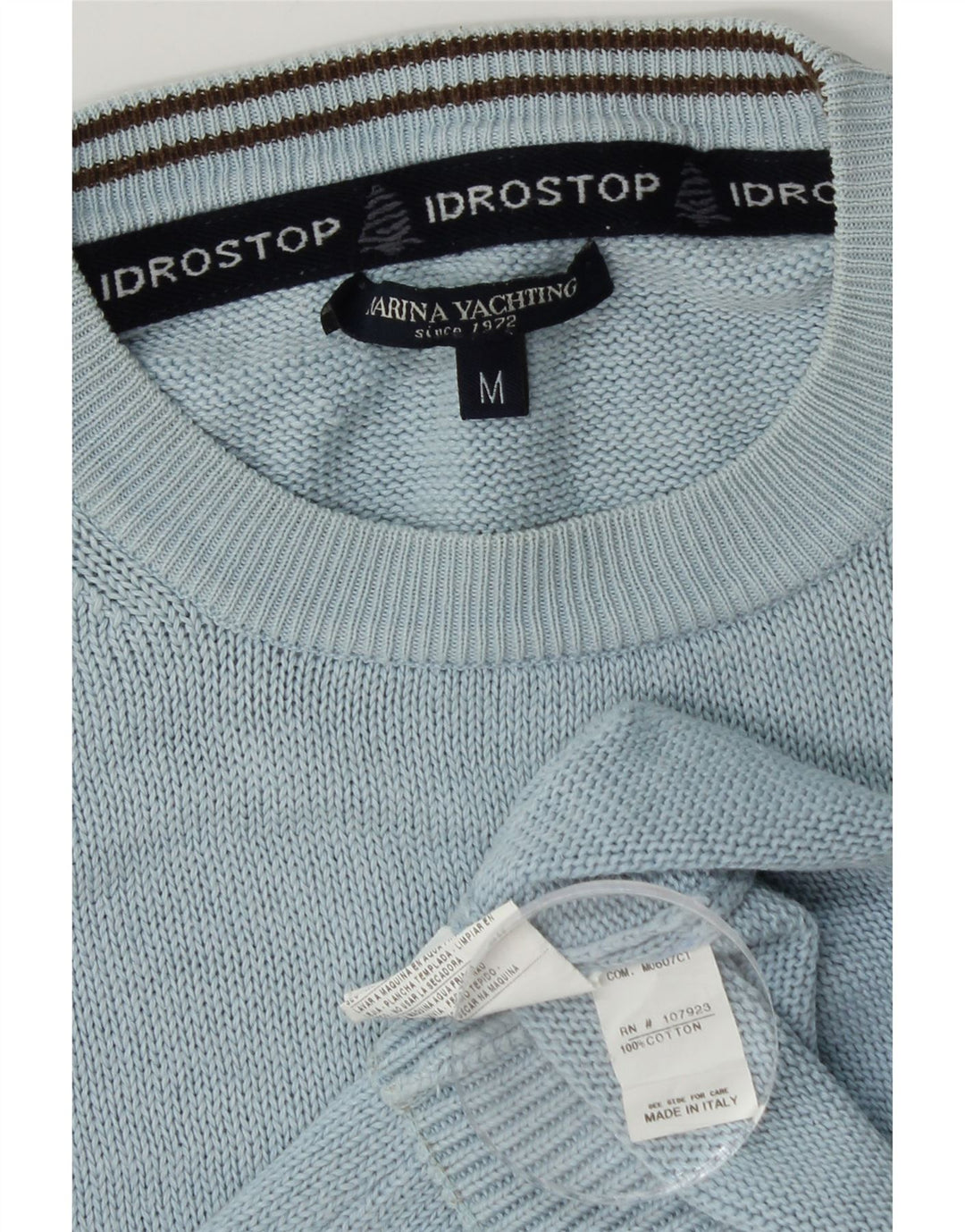 Marina Yachting Pull Col Rond Homme Bleu Moyen Coton