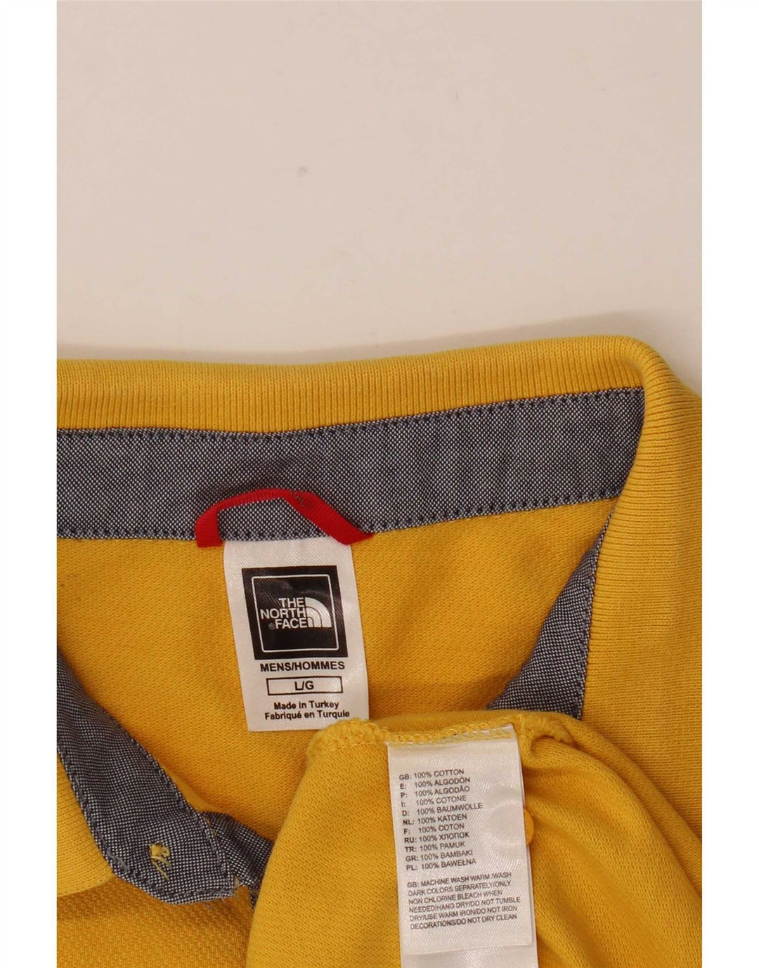The North Face Polo Homme Large Jaune Coton