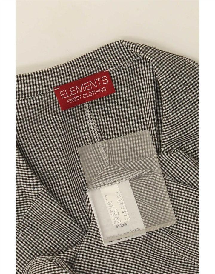 Elements Chemise à manches 3/4 pour femme UK 16 Large Noir Vichy Viscose