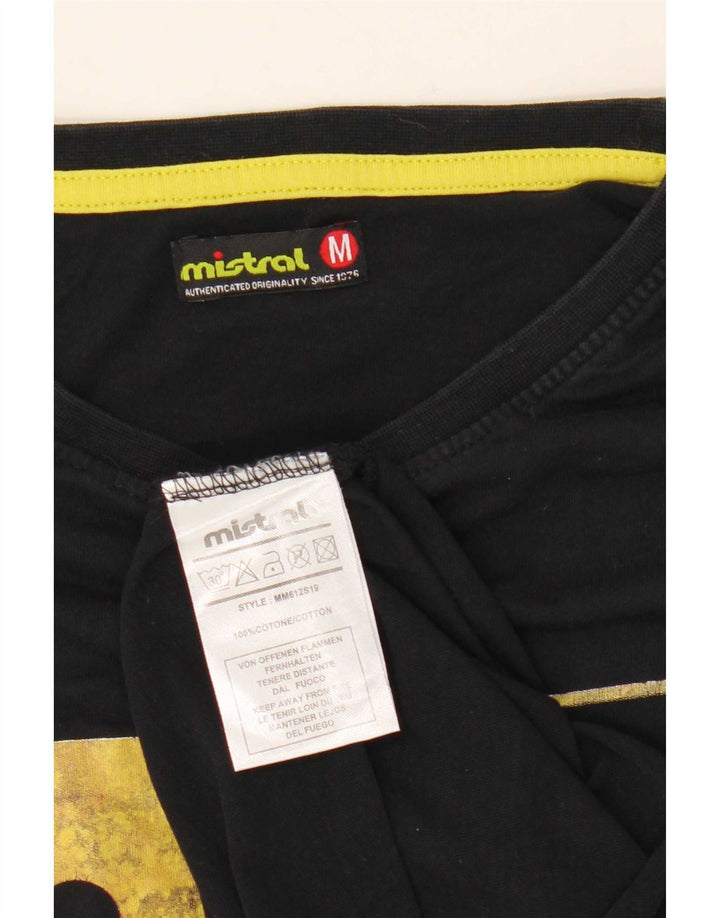 Mistral T-Shirt Graphique Homme Noir Moyen Coton