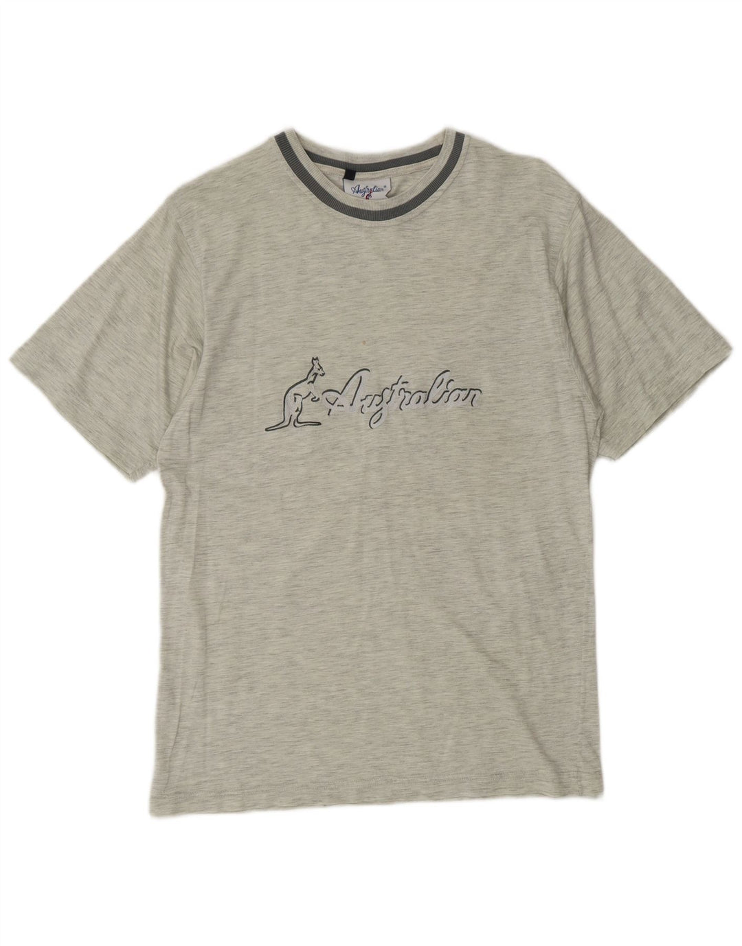 AUSTRALIAN L'ALPINA T-Shirt Graphique Homme Top IT 46 Petit Gris Moucheté