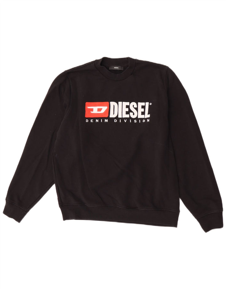 Diesel Sweat-shirt graphique pour hommes Petit coton noir