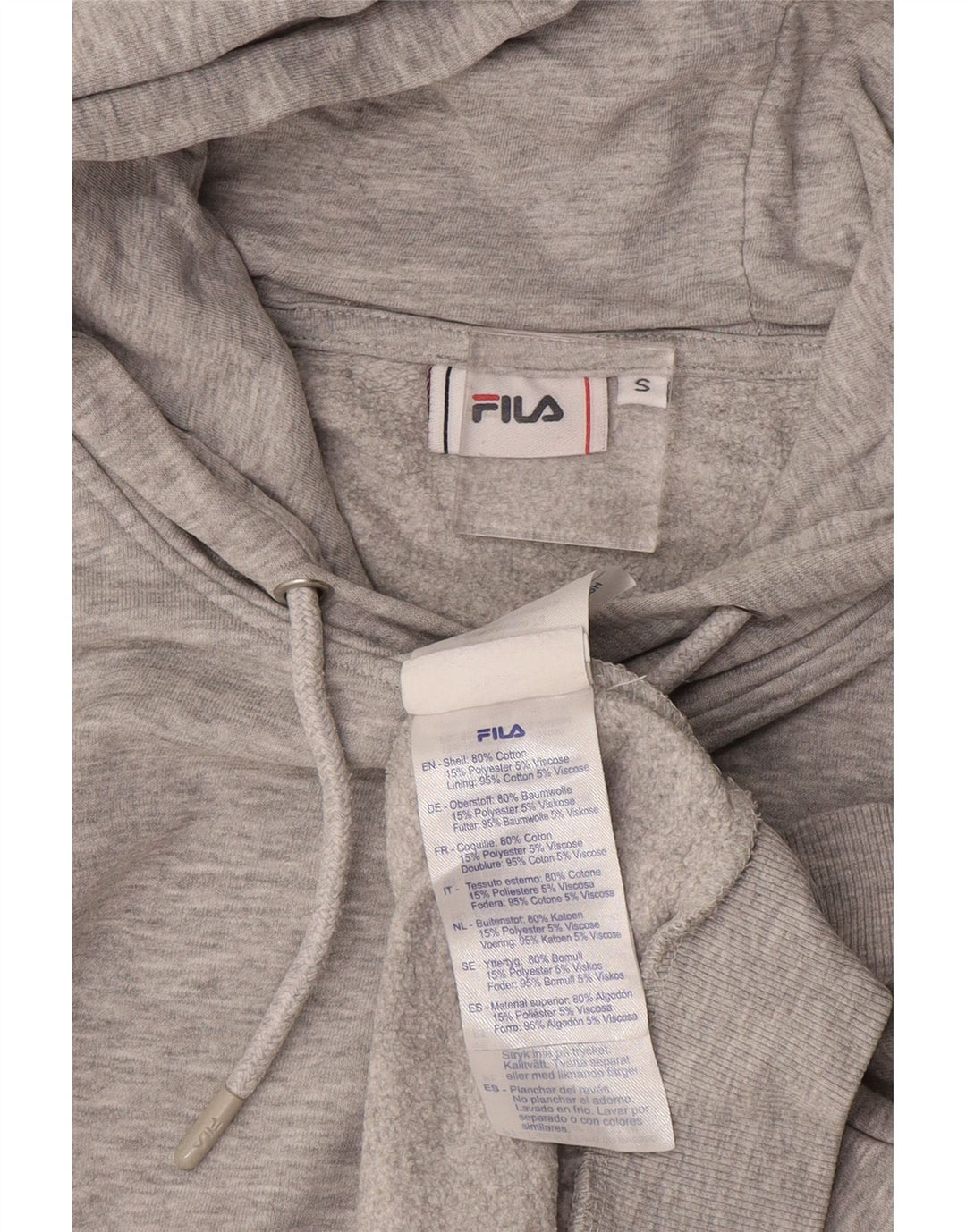 FILA Pull à capuche pour homme Petit Gris Coton