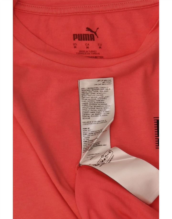 Puma T-shirt pour femme UK 14 Orange moyen Coton