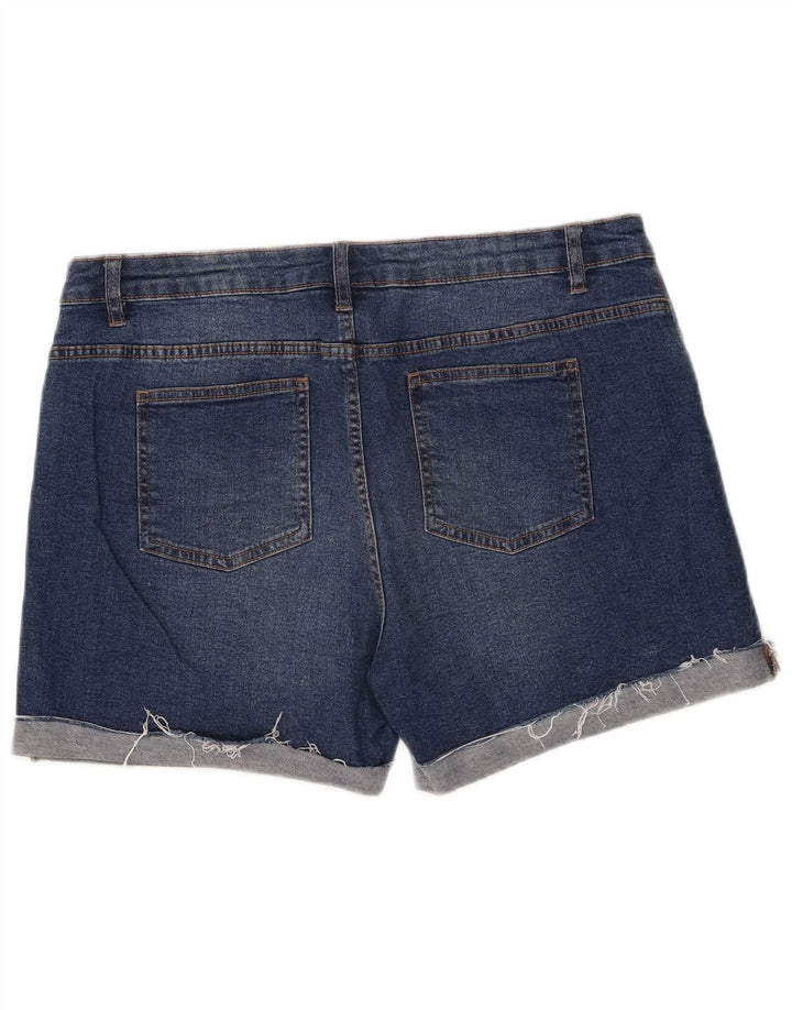 ANIMAL Short en jean pour femme UK 16 Large W34 Bleu Coton