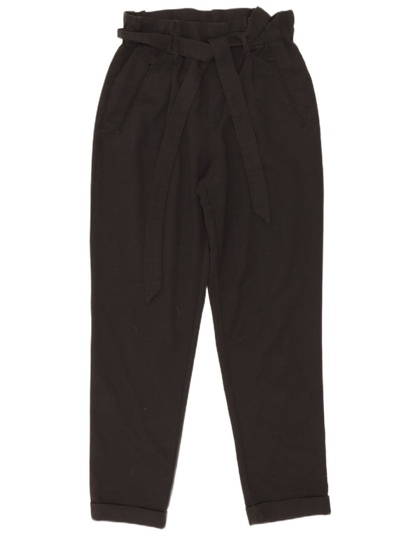 Zara Pantalon décontracté Trafaluc taille haute fuselé pour femme XS W24 L26 Noir
