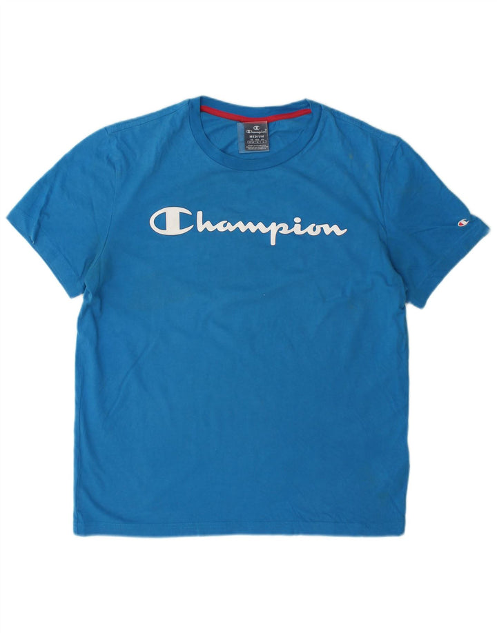 Champion T-Shirt Graphique Homme Bleu Moyen Coton