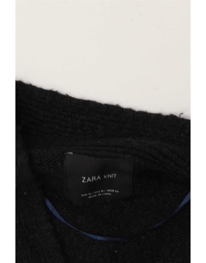 Zara Womens Open Cardigan Sweater UK 14 Bleu Marine Moyen