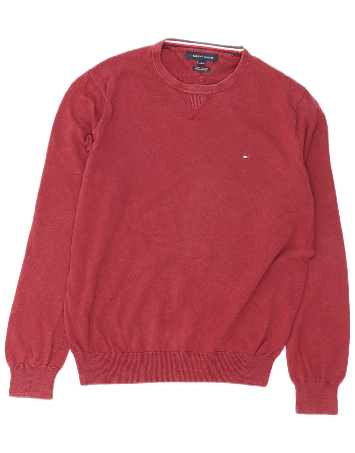 TOMMY HILFIGER Pull col rond homme en coton marron moyen