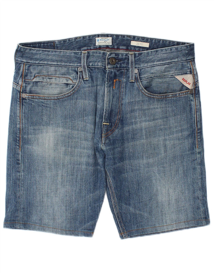 Replay Short Jeto Denim W32 Large Homme Bleu