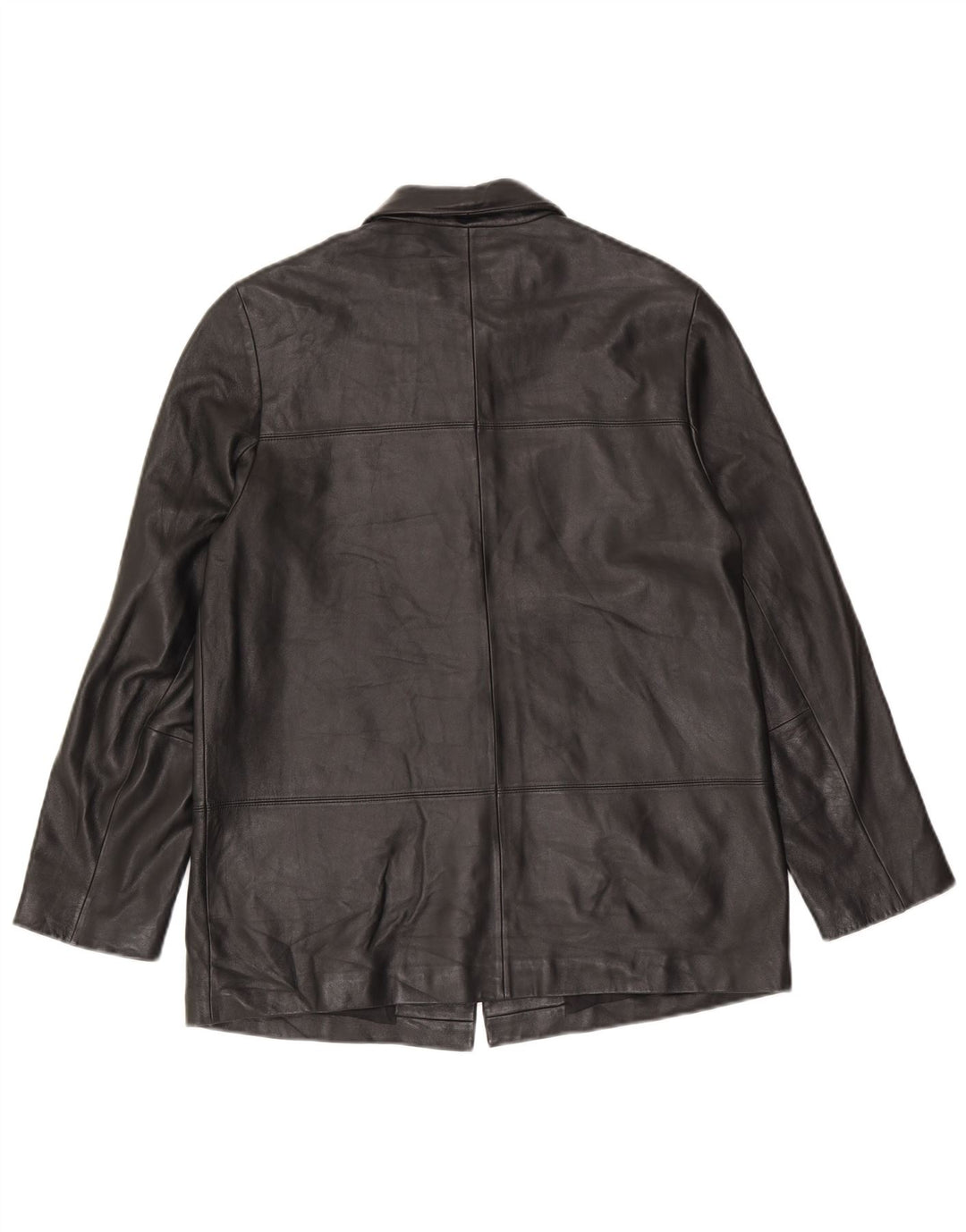 Marks & Spencer Veste en cuir pour femme UK 12 Cuir noir moyen