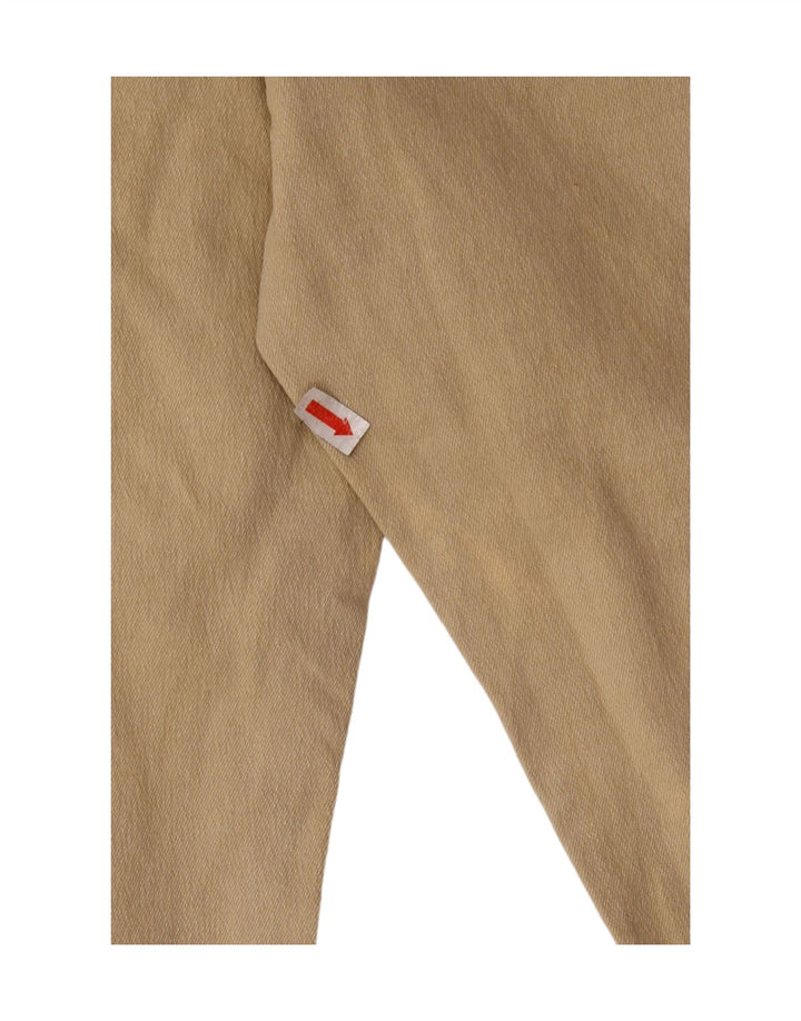 Pantalon décontracté droit femme vintage IT 46 Large W28 L27 Coton Beige
