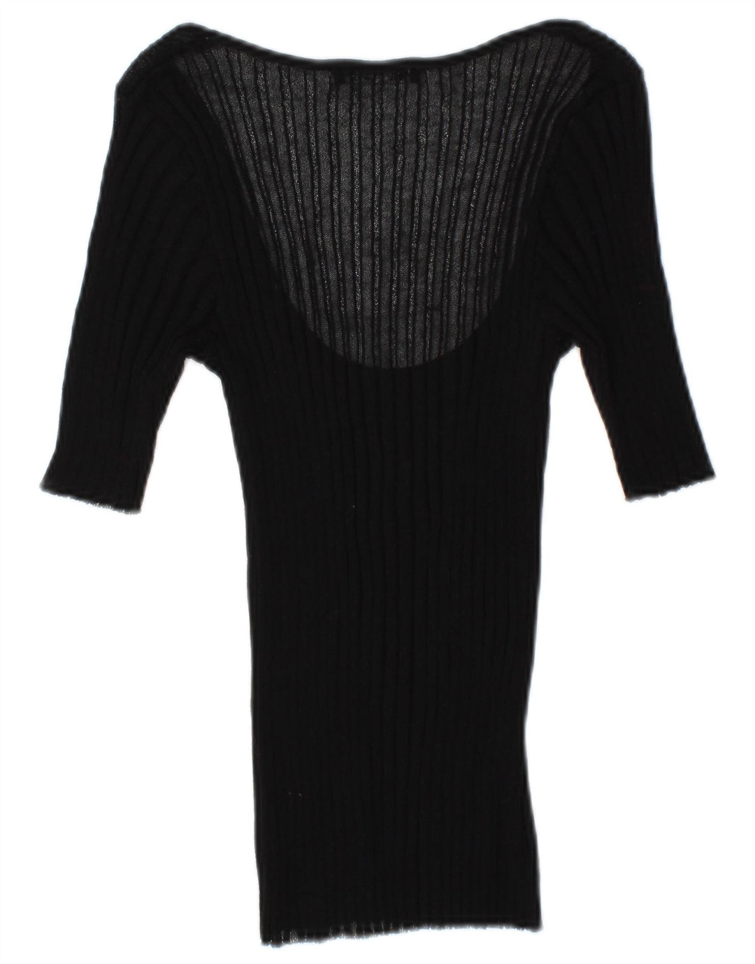 Zara Chemisier transparent à manches 3/4 pour femme UK 12 Noir moyen