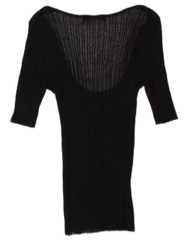 Zara Chemisier transparent à manches 3/4 pour femme UK 12 Noir moyen