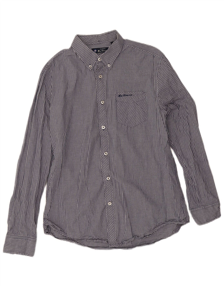 Ben Sherman Chemise Homme Grand Bleu Marine Vichy Coton