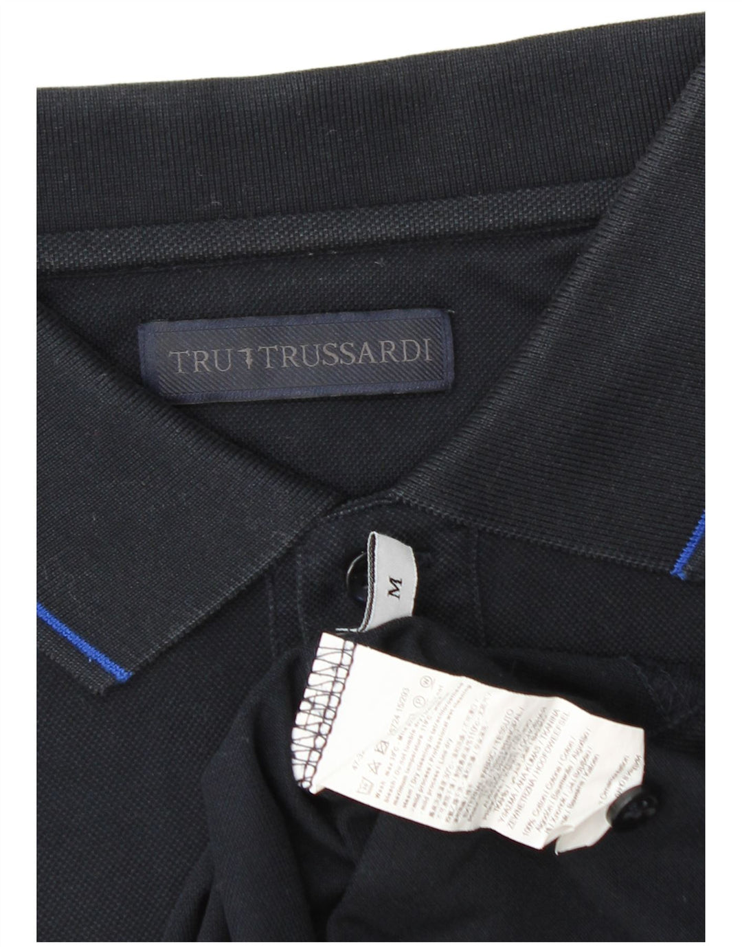TRUSSARDI Polo Homme Bleu Marine Moyen Coton
