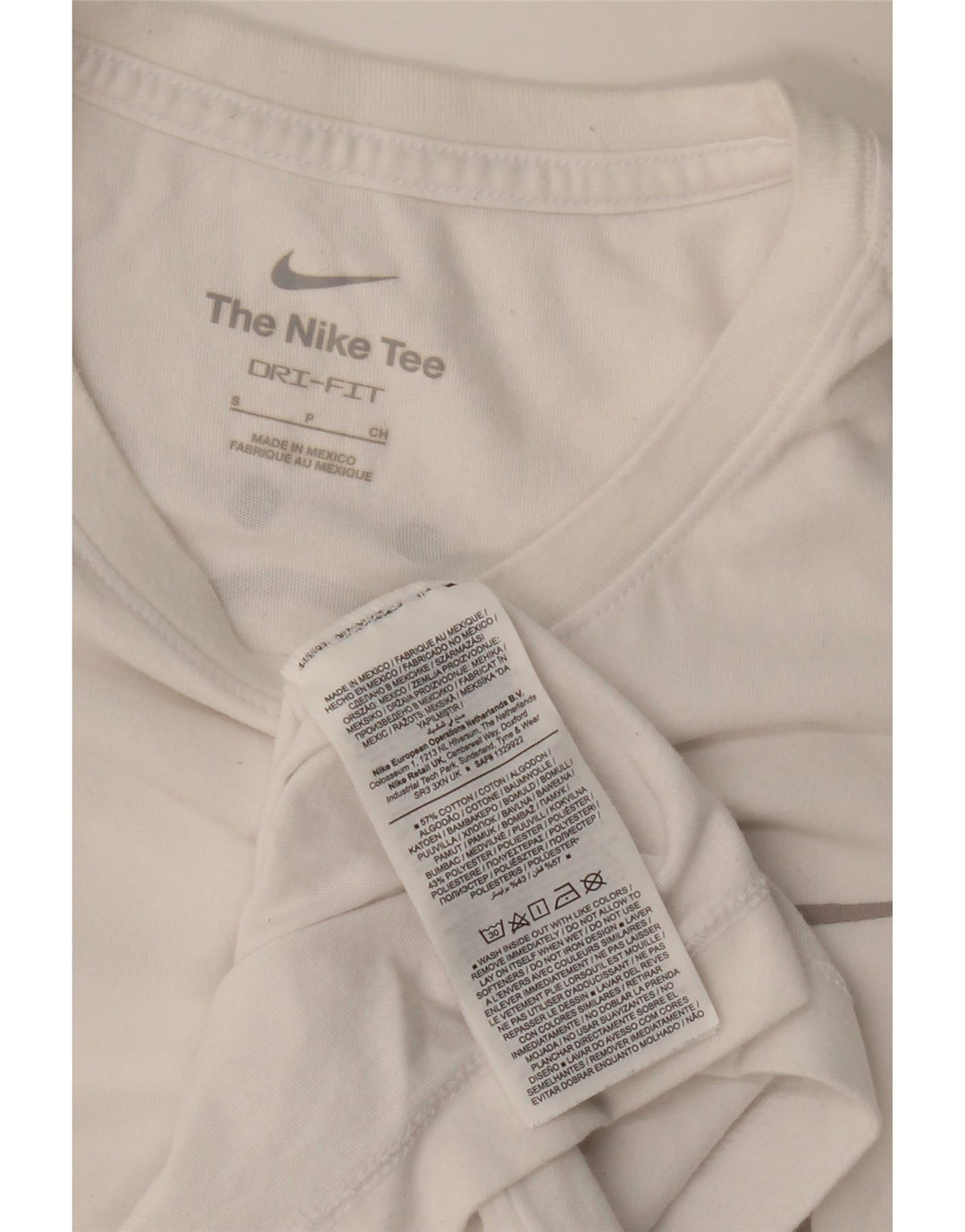 NIKE Hommes Dri Fit Graphic T-Shirt Haut Petit Blanc Coton