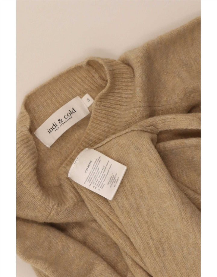 Indi & Cold Pull surdimensionné à col roulé pour femme UK 10 Petit Beige
