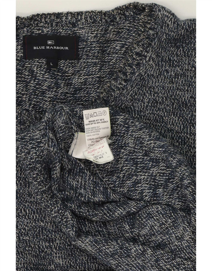 Marks & Spencer Pull à col rond Blue Harbour pour hommes, grand bleu marine