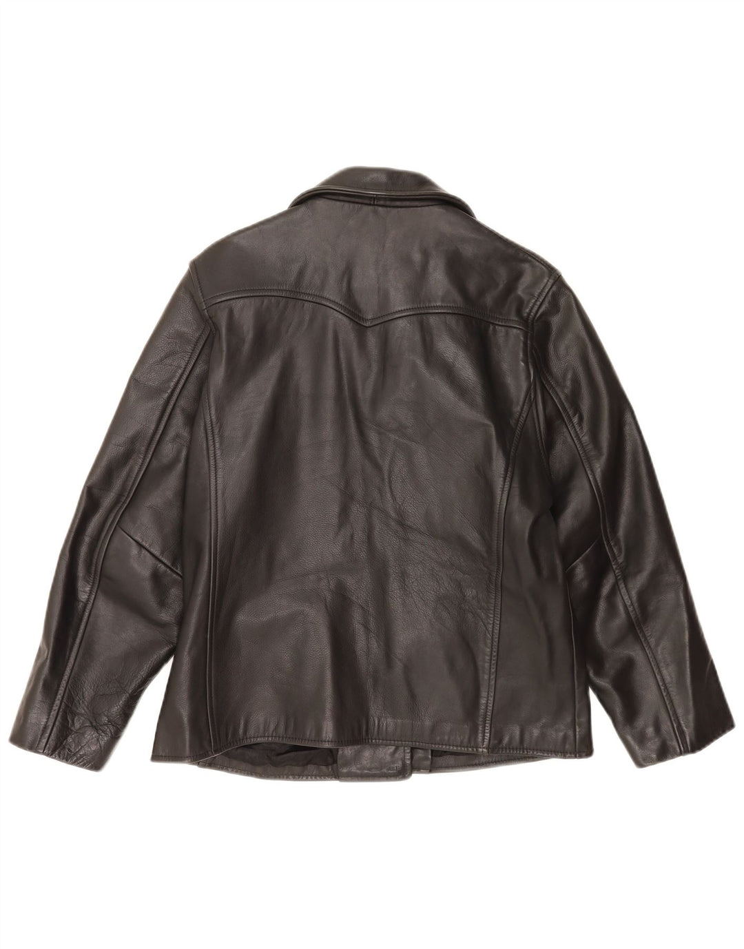 Club Monaco Veste en cuir pour femme UK 14 Cuir noir moyen
