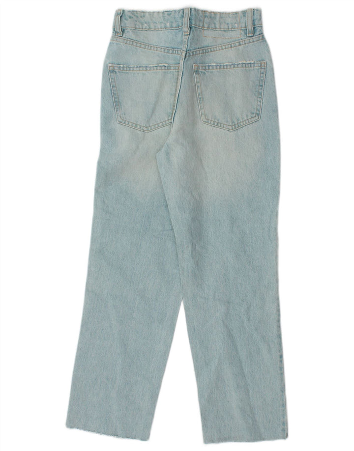 Zara Jean ample effet vieilli pour femme EU 32 2XS W22 L31 Bleu métallisé
