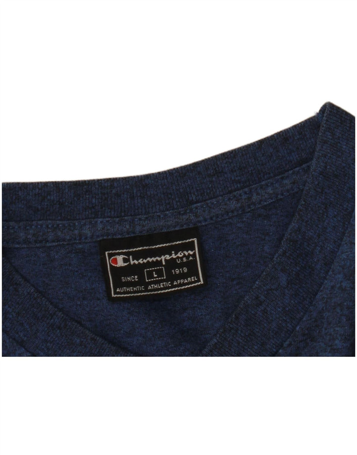 Champion T-Shirt Homme Haut Large Bleu Moucheté