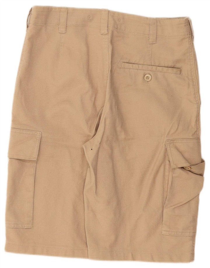 VINTAGE Short Cargo Homme IT 46 Petit W32 Coton Beige