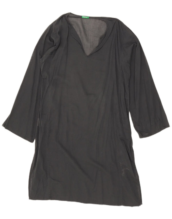 Benetton Robe tunique transparente surdimensionnée pour femme UK 10 Petit coton gris