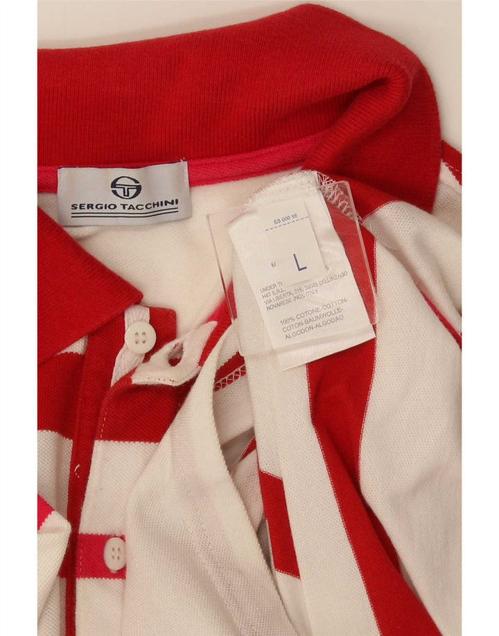 Sergio Tacchini Polo Homme Grand Coton Rayé Rouge