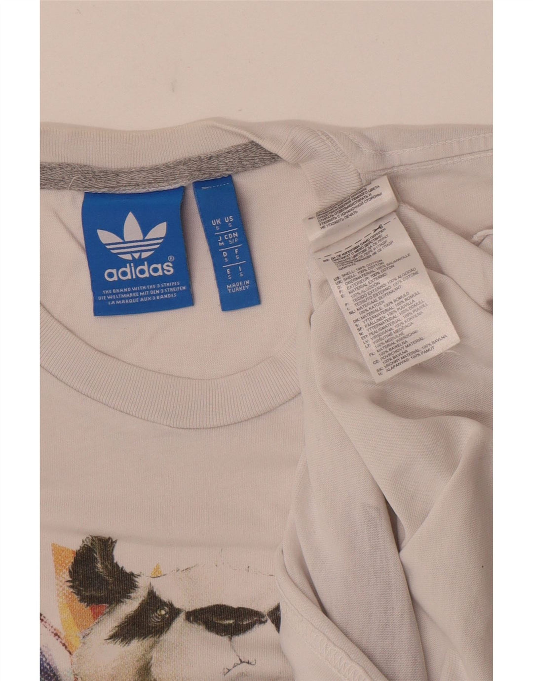 Adidas T-shirt graphique pour hommes, petit haut en coton blanc