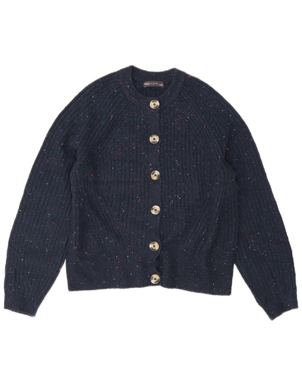 Marks & Spencer Cardigan pour femme UK 14 Bleu marine moyen moucheté