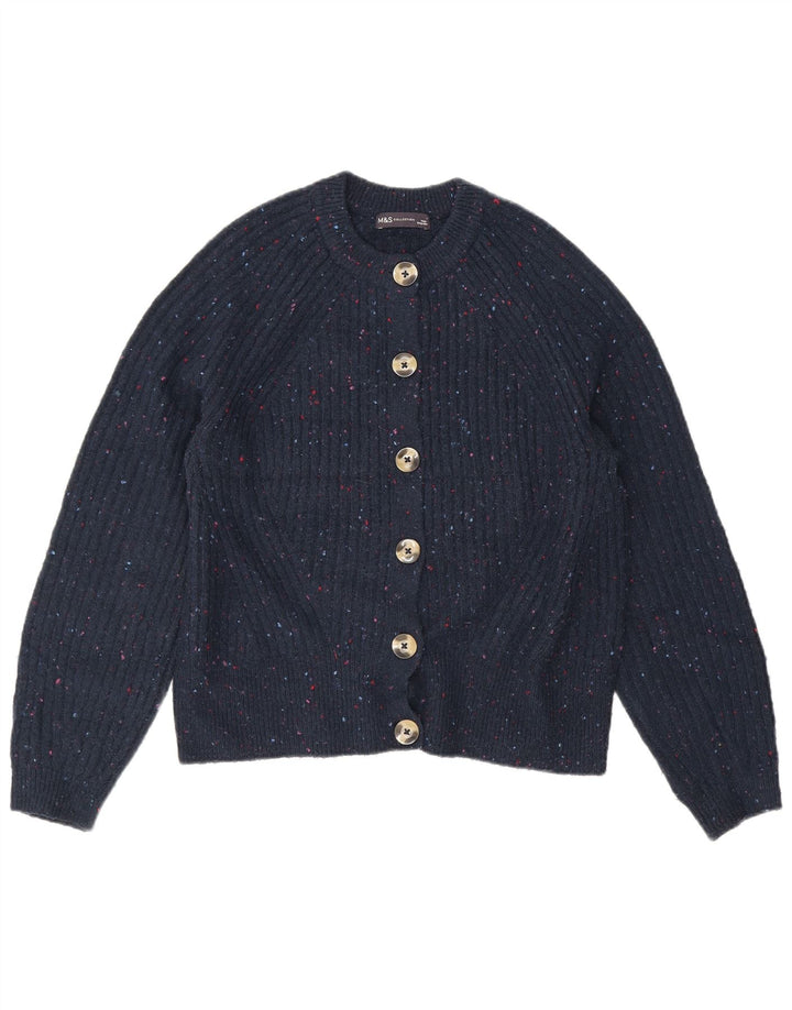 Marks & Spencer Cardigan pour femme UK 14 Bleu marine moyen moucheté