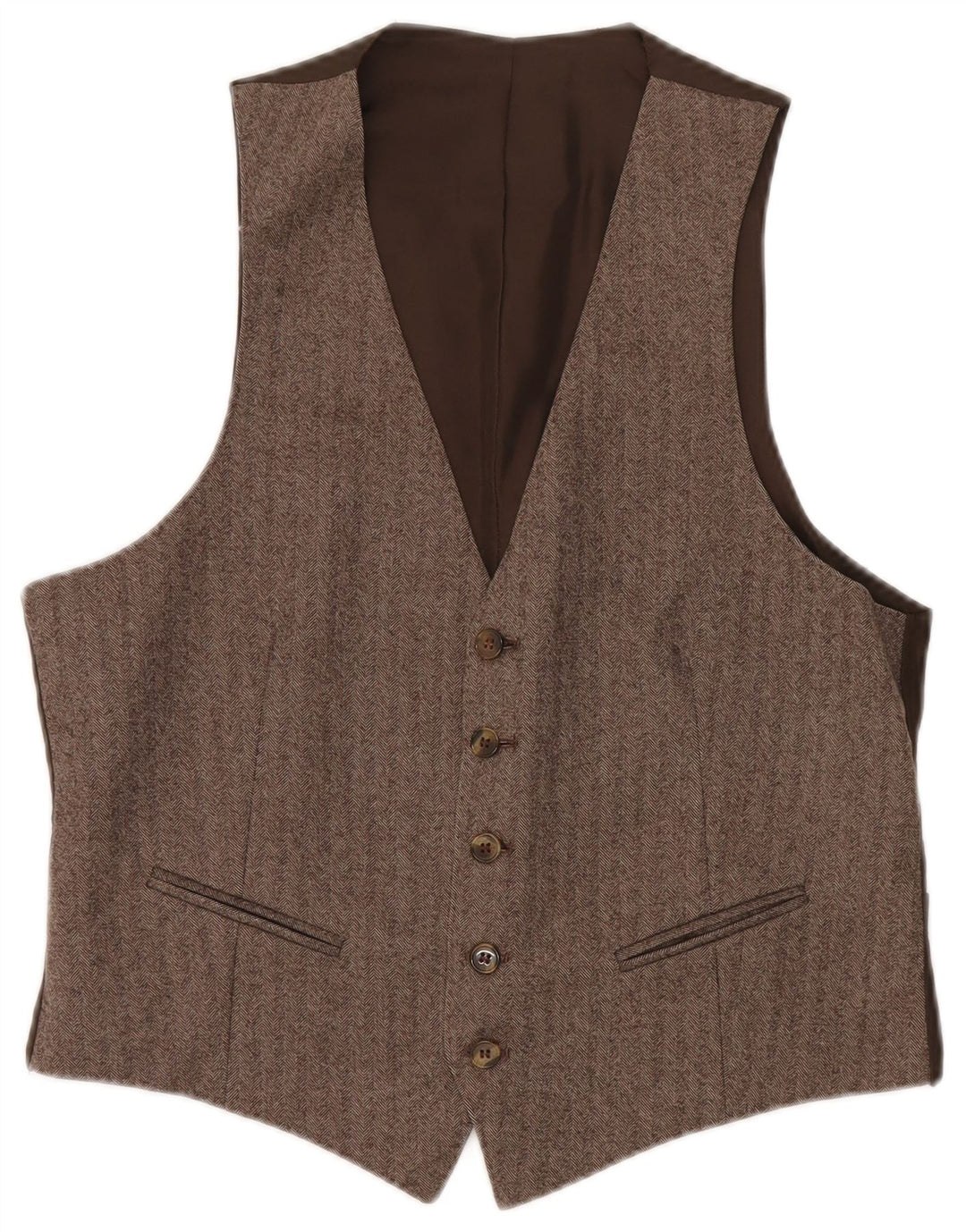 gilet homme vintage petit chevron brun