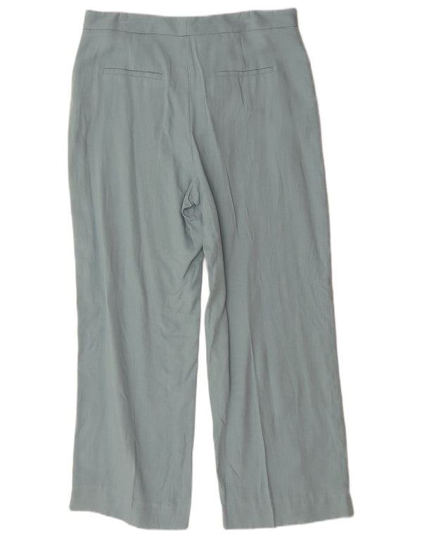 Pantalon Chino Droit Femme Zara Large W30 L27 Bleu Lyocell