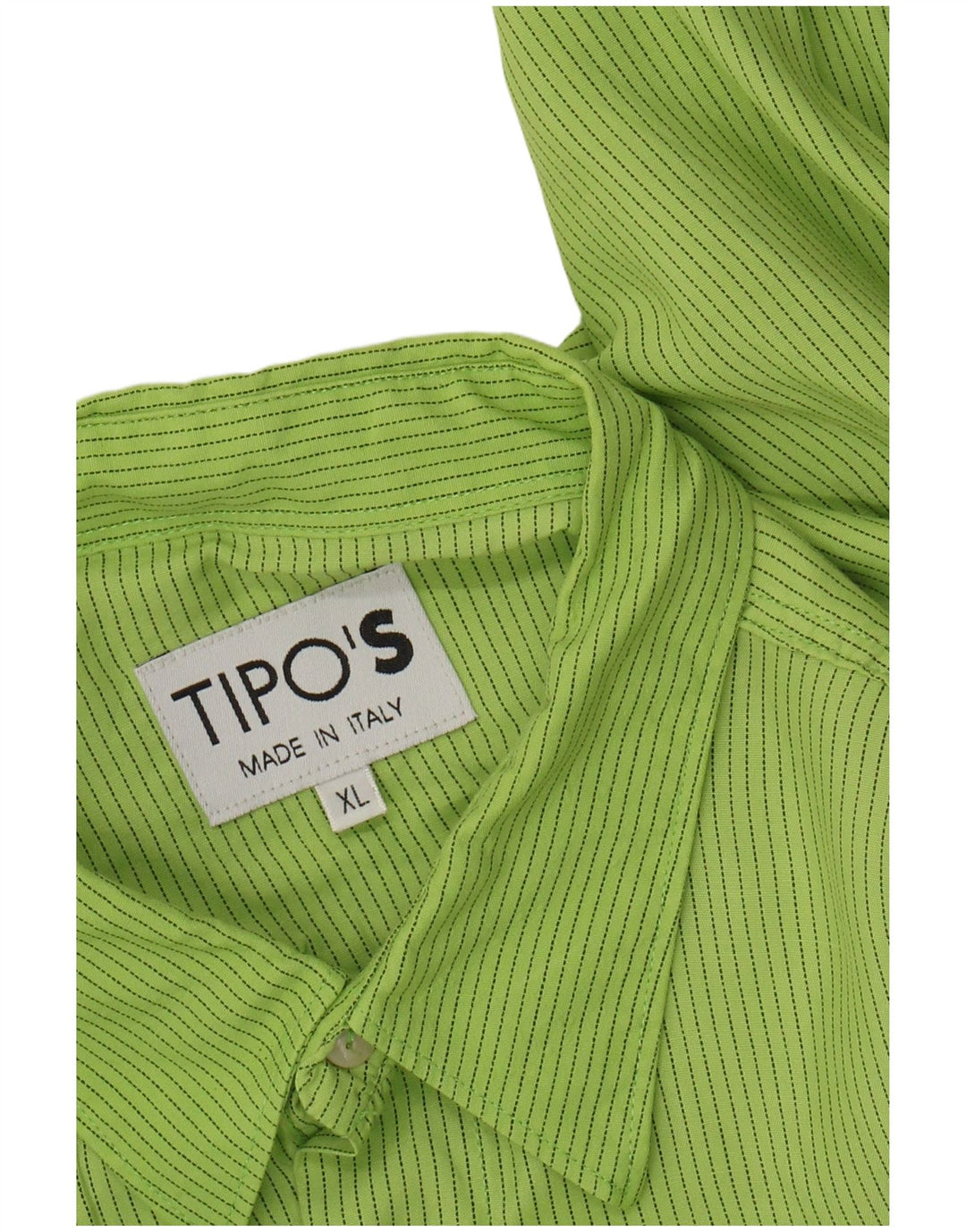 TIPO'S Chemise à manches courtes pour homme XL Vert à fines rayures