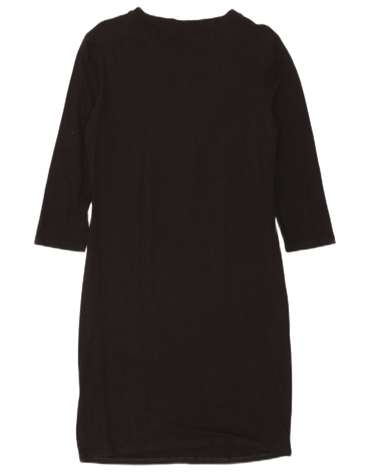 Desigual Robe droite graphique pour femme UK 44 Large Viscose florale noire