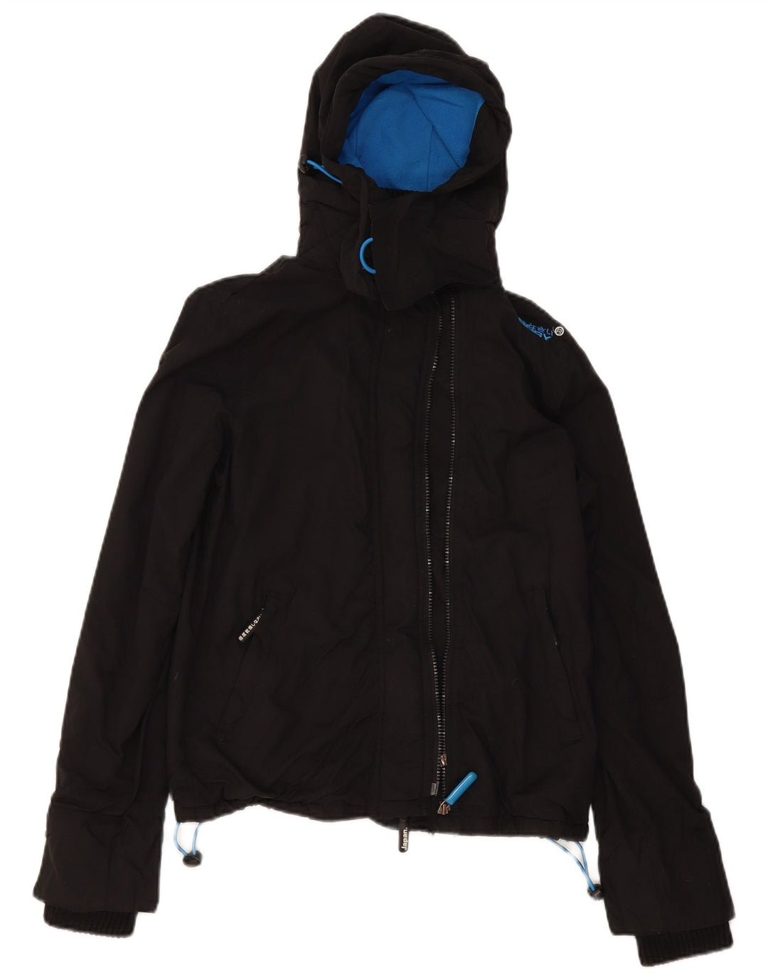 Superdry Veste coupe-vent à capuche Windcheater pour femme UK 10 Small Noir