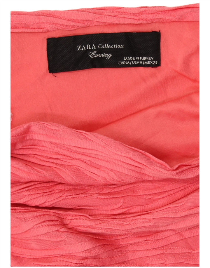 Zara Robe moulante sans bretelles pour femme UK 44 Polyester rose moyen