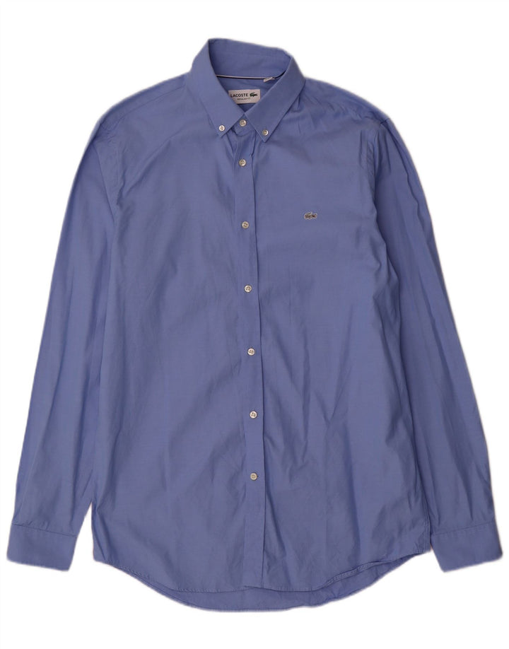 Lacoste Chemise Regular Fit Homme Taille 40 15 1/2 Coton Bleu Moyen