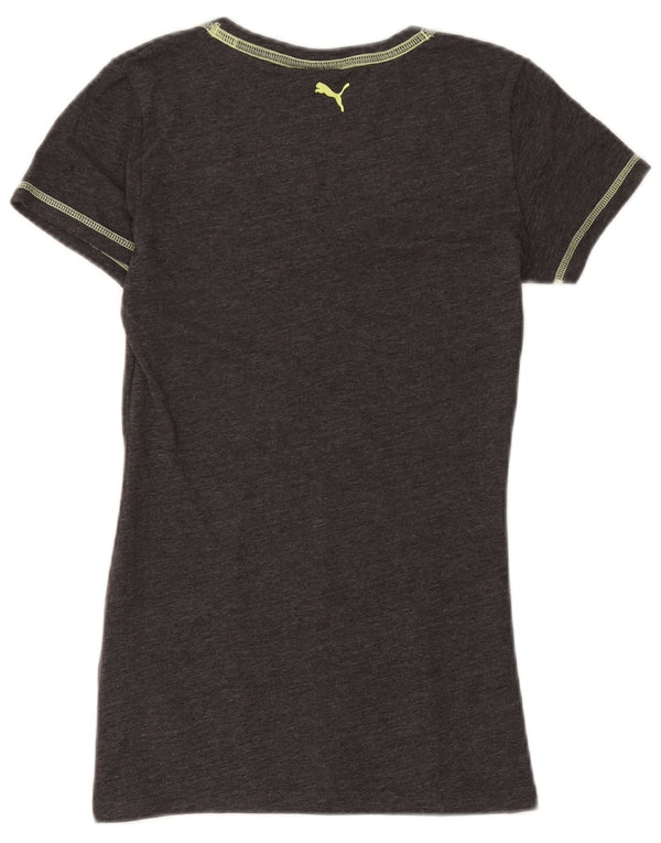 Puma T-shirt graphique pour femme UK 10 Petit coton moucheté gris