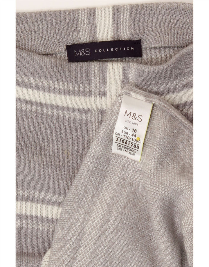 Marks & Spencer Pull à col rond pour femme UK 16 Grand carreaux gris
